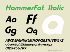 HammerFat Italic The IMSI MasterFonts Collection, tm 1995, 1996 IMSI (International Microcomputer Software Inc.)图片样张