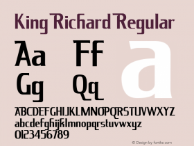 King Richard Regular OTF 3.000;PS 001.001;Core 1.0.29图片样张