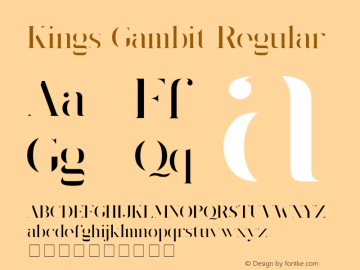 Kings Gambit Regular Version 1.01 Font Sample