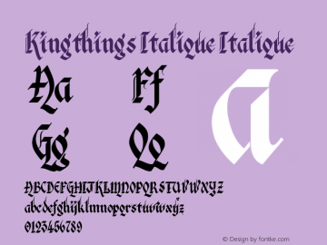 Kingthings Italique Italique Version 1.0 May, 2003图片样张