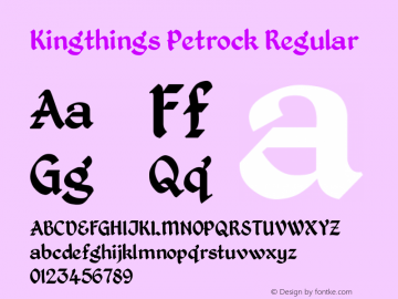 Kingthings Petrock Regular Version 2.0; May 2006 Font Sample