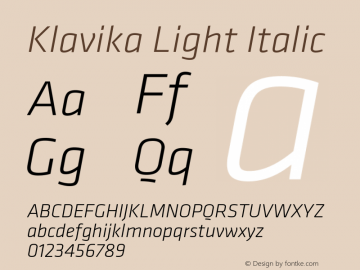Klavika Light Italic 001.000图片样张