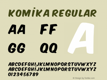 Komika Regular Version 1.0 Font Sample