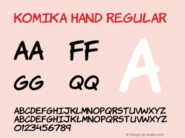 Komika Hand Regular 2.0 Font Sample