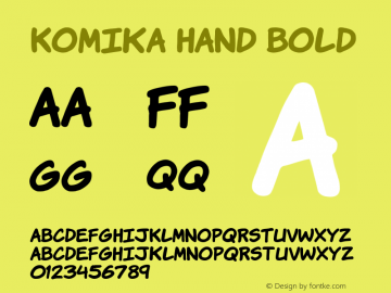 Komika Hand Bold 2.0 Font Sample