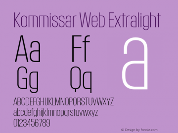 Kommissar Web Extralight Version 1.1 2011 Font Sample