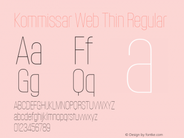 Kommissar Web Thin Regular Version 1.1 2011 Font Sample