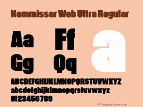 Kommissar Web Ultra Regular Version 1.1 2011 Font Sample