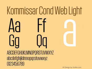 Kommissar Cond Web Light Version 1.1 2014 Font Sample