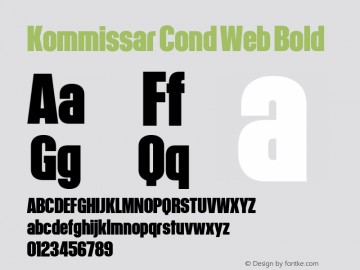Kommissar Cond Web Bold Version 1.1 2011 Font Sample