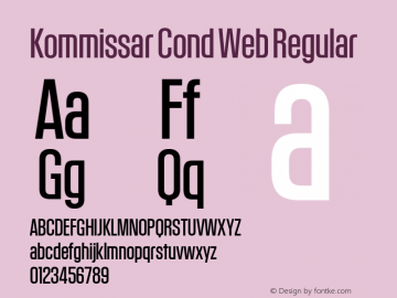 Kommissar Cond Web Regular Version 1.1 2011 Font Sample