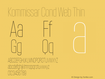 Kommissar Cond Web Thin Version 1.1 2011 Font Sample