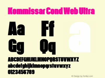Kommissar Cond Web Ultra Version 1.1 2011 Font Sample