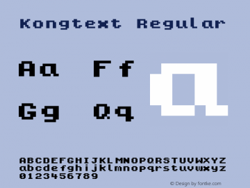 Kongtext Regular Version 1.01图片样张