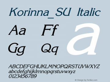 Korinna_SU Italic Converted from C:\FONTS\TMP\KORIN1.TF1 by ALLTYPE图片样张