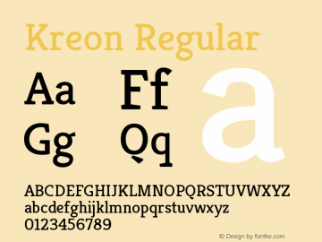 Kreon Regular Version 1.001 Font Sample