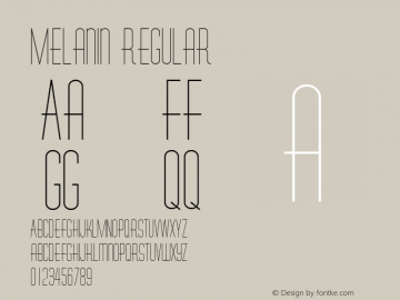 Melanin Regular W.S.I. Int'l v1.1 for GSP: 6/20/95 Font Sample