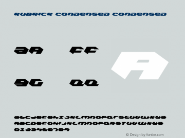 Kubrick Condensed Condensed 001.000 Font Sample