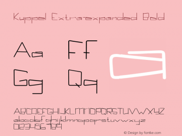 Kuppel Extra-expanded Bold Version 1.000 Font Sample