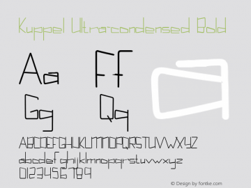 Kuppel Ultra-condensed Bold Version 1.000 Font Sample