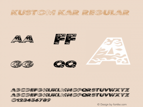 Kustom Kar Regular Version 1.00 Font Sample