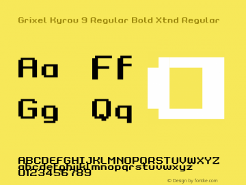 Grixel Kyrou 9 Regular Bold Xtnd Regular Free Version图片样张