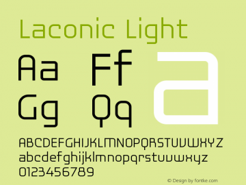 Laconic Light Version 1.000 Font Sample