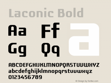 Laconic Bold Version 1.000 Font Sample