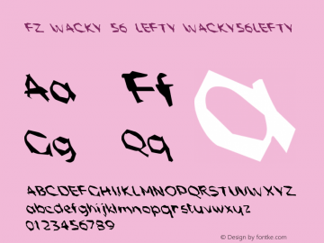 FZ WACKY 56 LEFTY WACKY56LEFTY Version 1.000 Font Sample