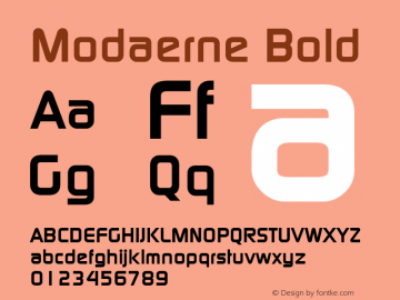 Modaerne Bold Publisher's Paradise -- Media Graphics International Inc. Font Sample