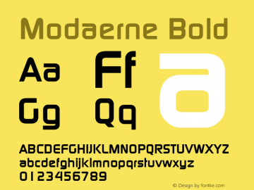 Modaerne Bold W.S.I. Int'l v1.1 for GSP: 6/20/95图片样张