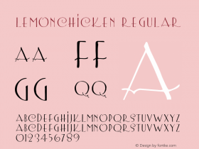 LemonChicken Regular Altsys Fontographer 4.0 4/5/00 Font Sample