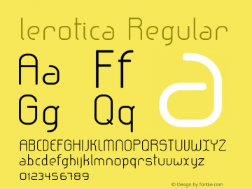 lerotica Regular Version 1.001 2011 Font Sample