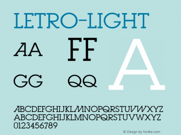 Letro-Light ☞ Version 1.000;com.myfonts.easy.thinkdust.letro.light.wfkit2.version.3ThY图片样张