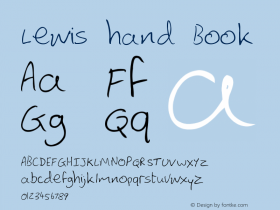 Lewis hand Book Version 1.000 Font Sample