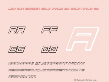 Low Gun Screen Bold Italic 3D Bold Italic 3D 001.000 Font Sample