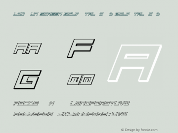 Low Gun Screen Bold Italic 3D BoldItalic3D Version 001.000 Font Sample