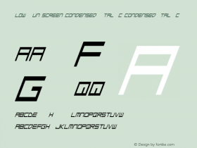 Low Gun Screen Condensed Italic CondensedItalic Version 001.000 Font Sample