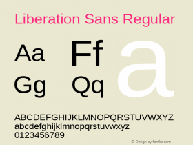 Liberation Sans Regular Version 1.05图片样张
