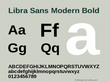 Libra Sans Modern Bold Version 1.000 Font Sample