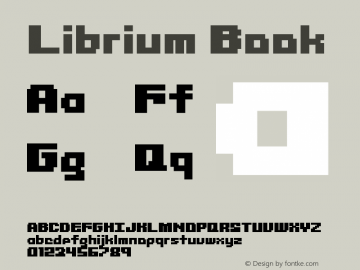 Librium Book Version 1.0; Font Sample