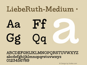 LiebeRuth-Medium ☞ Version 1.000;PS 001.000;hotconv 1.0.70;makeotf.lib2.5.58329;com.myfonts.easy.liebe-fonts.liebe-ruth.medium.wfkit2.version.3Xst图片样张