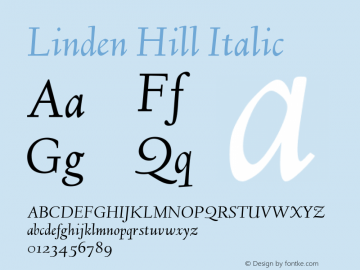 Linden Hill Italic Version 1.2图片样张