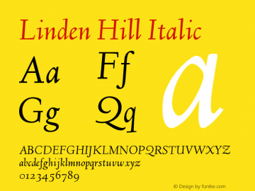 Linden Hill Italic Version 1.201图片样张