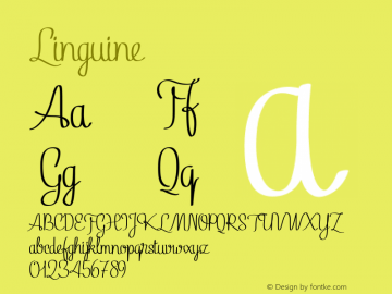 Linguine ☞ Version 1.000;com.myfonts.fenotype.linguine.regular.wfkit2.3vVq图片样张