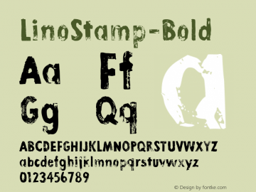 LinoStamp-Bold ☞ Version 1.000;com.myfonts.easy.letters-numbers.lino-stamp.regular.wfkit2.version.3Dt6 Font Sample