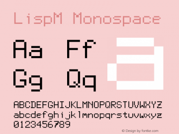 LispM Monospace Version 001.000图片样张