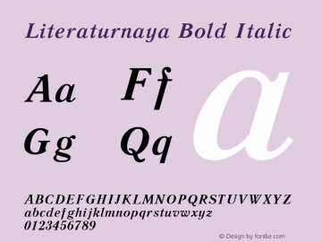 Literaturnaya Bold Italic 001.001图片样张