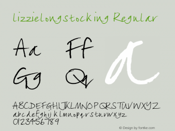 lizzielongstocking Regular Version 1.00 July 14, 2006, initial release Font Sample