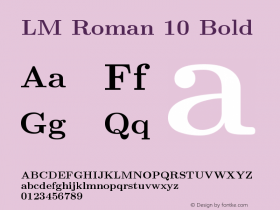 LM Roman 10 Bold Version 1.106;PS 1.106;hotconv 1.0.49;makeotf.lib2.0.14853图片样张